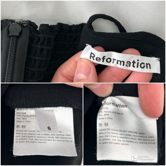 Reformation Jasper Dress black 6 - Picture 16 of 16